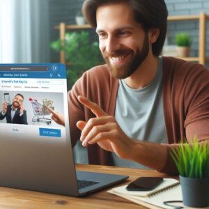 homem fazendo comprass online